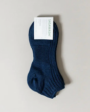 Load image into Gallery viewer, Sasawashi Ribbed Ankle Socks - Navy
