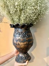 Load image into Gallery viewer, Large Black Handmade Ceramic Vase
